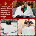 Tudomro 50x60 Winter Throw Blanket White Snowflake 3D Textured Embroidered Winter Holiday Blanket Plush Fuzzy Faux Fur, Neutral Farmhouse & Modern Home Decor for Sofa Couch Bed