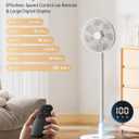 TriPole Oscillating Fan Portable Quiet Standing Fan with Remote, 12" Rechargeable Pedestal Fans for Bedroom Office, Foldable Battery Powered Travel Fans, Adjustable Height, 8H Timer, 6 Speeds, 44.4Wh