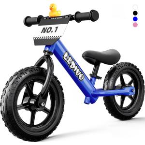 Toddler Balance Bike 2 Year Old, No Pedal 12 Inch Bike for Kids 24 Months to 5 Years Old, Customize Plate (3 Stickers Included), Gift Bikes for Boys Girls 2-5