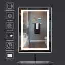 Amorho 20"x 28" LED Bathroom Mirror with Black Frame, Front Light and Backlit, Stepless Dimmable, Anti-Fog, Shatter-Proof, Memory, 3 Colors, Double LED Vanity Mirror