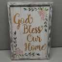 Inspirational Home Wall Art Decor: Christian Signs Wooden Framed Print Decoration Farmhouse God Bless Sayings Picture Religious Quotes Artwork for Bedroom Living Room Dining Room (16" x 24")