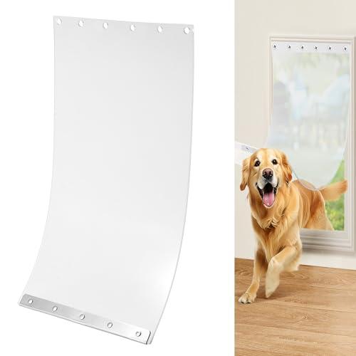 Replacement Doggy Door Flap Compatible with XXL Large Dog Door, 24" x 15" Clear Dog Door Replacement Flap Pet Door Replacement Flap with Metal Strip, Super Large