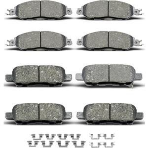 D1415 D1649 8pcs Ceramic Front Rear Brake Pads Set With Clips Fit For 2013-2019 Nissan Pathfinder,For 2015-2019 Murano,For 2014-2019 Infiniti QX60,For 2013 JX35