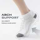 6 Pairs Low Cut Running Socks, Cushioned Athletic Socks with Arch Support, Reinforced Head & Heel for Durability (White, L)