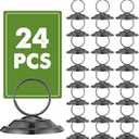 24 Pcs Table Number Holders Metal Place Card Holders Table Number Stands Tabletop Menu Sign Stands for Wedding Restaurant Recipe Banquet Birthday (Gunmetal Grey)