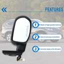 Right Passenger Side Door Mirror Compatible With 2012 2013 2014 2015 2016 Honda CRV CR-V With Manual Folding Power Glass Heated Black Replace#76208-T0A-A21(5Pins)