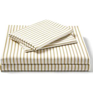 FreshCulture King Size Sheets Set - Ultra Soft Striped Microfiber Sheets - Deep Pockets up to 16" - Easy Care - Hotel Luxury 4 Piece Set, Stripe Beige
