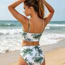 XUNYU Teen Girls Swimsuit 2 Piece Bathing Suit Tummy Control Girls' Swimwear High Waisted Bikini Sets Cute Floral Swim Suits
