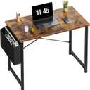 DUMOS 40" Small Computer Desk Home Office Desk, Gaming Desks, Brown