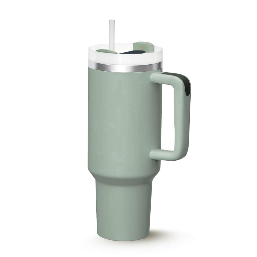 1200 ml Tumbler Bottle with Handle, Lid & Straw – Insulated Travel for Hot & Cold Drinks – Double-Wall Vacuum Insulated- Large Water Bottle for Coffee, Tea, Juice