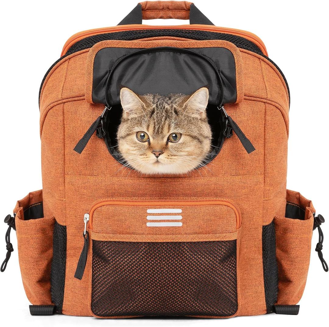 ROCKBROS Bike Dog Carrier Cat Backpack Carrier & Backpack for Small Pets - Breathable, Secure, & Convenient Storage, Fits Pets Up to 14 lbs, 21L Capacity,Yellow