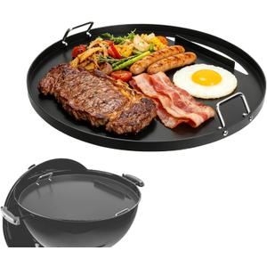 Full Size Griddle Insert for Weber 22 Inch Charcoal Grills Non-stick Flat Top Griddle for Weber 22" Original Kettle Master-Touch and Performer Deluxe Charcoal Grill and Most 22-Inch Round Grills