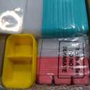 Honeydak 120 Piece Meal Prep Kit Reusable Meal Prep Containers with Dividers and Lids 1-Compartment, 2-Compartment, 3-Compartments Microwave, Freezer, Dishwasher Safe Pink, Yellow, Blue