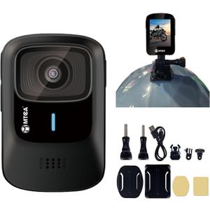 Helmet Action Camera  4K Ultra HD 16MP Waterproof Sports Cam, 145 Wide-Angle, Includes Helmet Mount & Accessories for Motorcycle, Bike & Outdoor Adventures(can Connect Phone via WiFi)