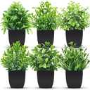 Der Rose 5 Pack Fake Plants Mini Artificial Plants for Home Office Farmhouse Bathroom Shelf Decor Indoor