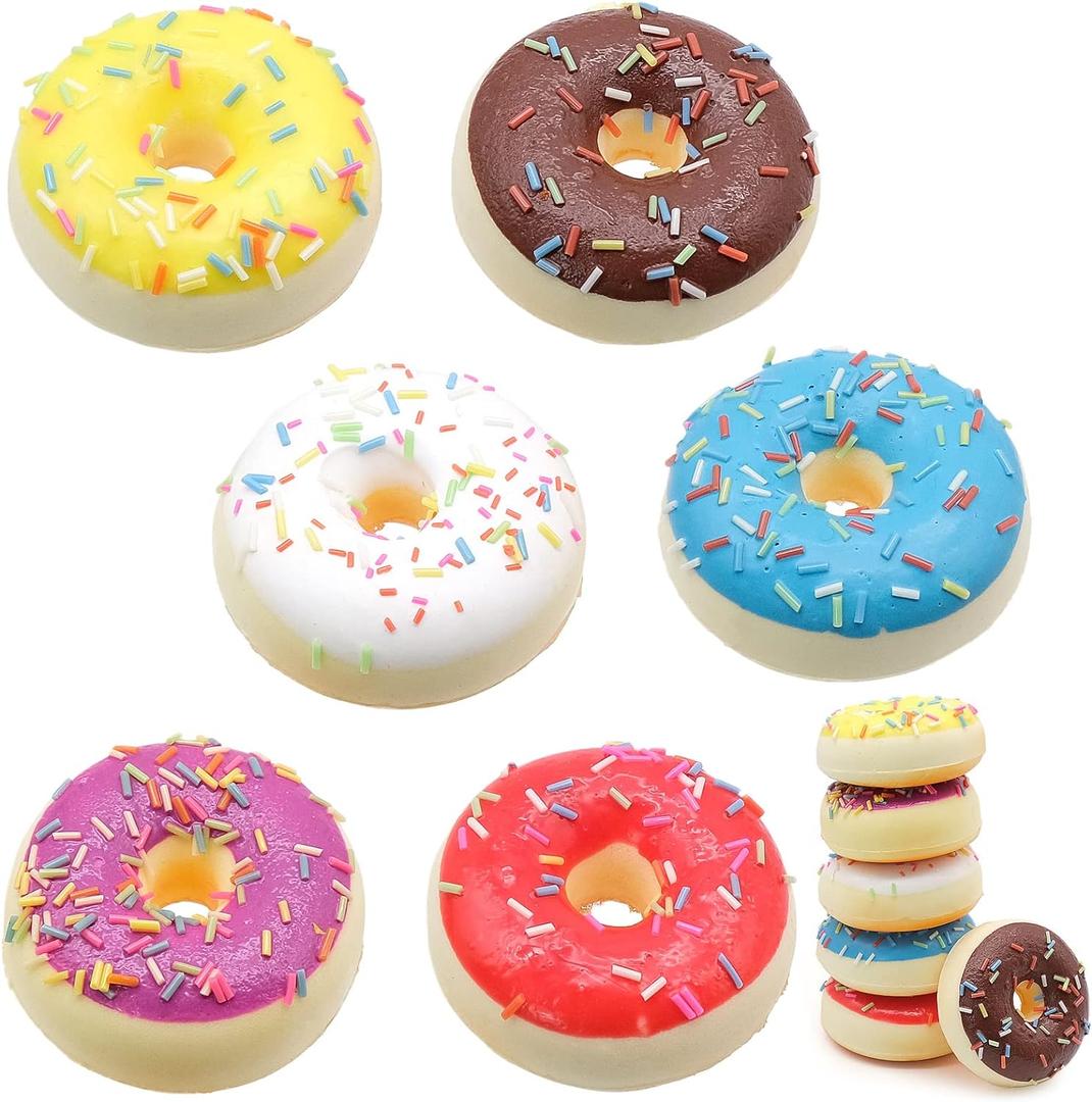 6 PCS Artificial Doughnuts for Display, Realistic Cute Fake Doughnut, Faux Doughnut Model for Bakery Shop Display, Photography Props, Home Decoration