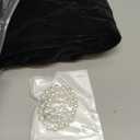 Cunno 2 Pcs Senior Black Velour Drape for Photography Round Imitation Pearl Necklace Wrap School Senior Pictures Wrap Black Velvet Graduation Drape for Photo High Schools Prop One Size