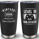 18th Birthday Gifts for Boys, 18 Year Old Boy Gifts, 18th Birthday Decorations for Boys, Gift for 18 Year Old Guys, Vintage 2008 Cheers To 18 Years, Turning 18 Bday Gift for Him 20oz Tumbler