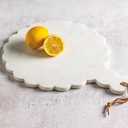 Mud Pie Scalloped Marble Board, 17"L x 13"W
