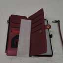 Defencase for Galaxy S25 Ultra Case Wallet with RFID Blocking Card Holder for Women Men, PU Leather Magnetic Snap Flip Wrist Strap Zipper Wallet Phone Cases for Samsung Galaxy S25 Ultra 6.9", Wine Red