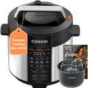 Cosori Pressure Cooker 6QT, Stainless Steel, 9-in-1 Multi Cooker, 12 Safety Features, Ceramic Inner Pot, Rice, Slow Cook, Sous Vide, Saute, 1100W