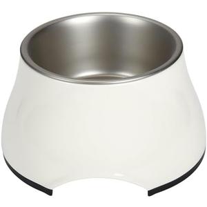 Dogit Elevated Dog Bowl, Stainless Steel Dog Food and Water Bowl for Small Dogs, White, 73745