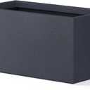 Kante 23.2" L Long Rectangular Concrete Planter, Large Outdoor Indoor Garden Pots with Drainage Hole and Rubber Plug, Charcoal