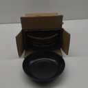 AmorArc 8.5 Inch Stoneware Pasta Bowls, 32oz Large Bowls Set of 4 for Kitchen, Wide Bowls for Pasta,Salad,Oatmeal, Microwave&Dishwasher Safe, Matte Black