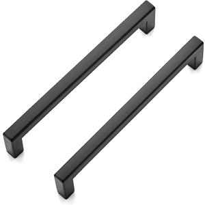 Ravinte 30 Pack Solid 5 Inch Center to Center Slim Square Bar Drawer Handles Black Drawer Pulls Kitchen Cabinet Hardware Kitchen Handles Matte Black