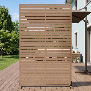 NicBex Outdoor Privacy Screen 72" HDPE Decorative 6 Panels for Patio,Brown
