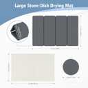 Large Stone Drying Mat for Kitchen Counter, HQAUT Quick Dry Stone Dish Drying Mat, Super Absorbent Diatomaceous Earth Drying Pad, Foldable, Easy to Clean (2416") (23.2" x 15.7")