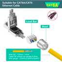 VCELINK RJ45 Cat6A Connectors Tool-Free Reusable Shielded Ethernet Termination Plugs for 23AWG SFTP UTP Cable, 10G Easy Internet Plug, Fast Field Installation 4 Pack