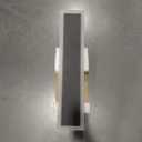 MELUCEE 2 Packs 24in Long Outdoor RGB LED Wall Lights, 5.1in Wide Exterior Wall Light Fixtures Black Dimmable Long Strip Wall Sconce with Remote Control for House Garage Patio Porch, IP65 Waterproof