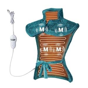 Massaging Heating Pad for Neck and Shoulders and Back, 24" x 35" Large Electric Heating Pad for Back Pain Relief with 3 Heat Levels, 4 Massage Settings, 2H Auto Shut-Off, 4 Massage Motors, Green