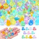 200PCS Small Little Plastic Ducks to Hide Miniature Figures Mini Resin Ducks Bulk Pack for Micro Garden Home Landscape Aquarium DIY Craft Office Desk Decor Vase Filler Gifts Party Favors