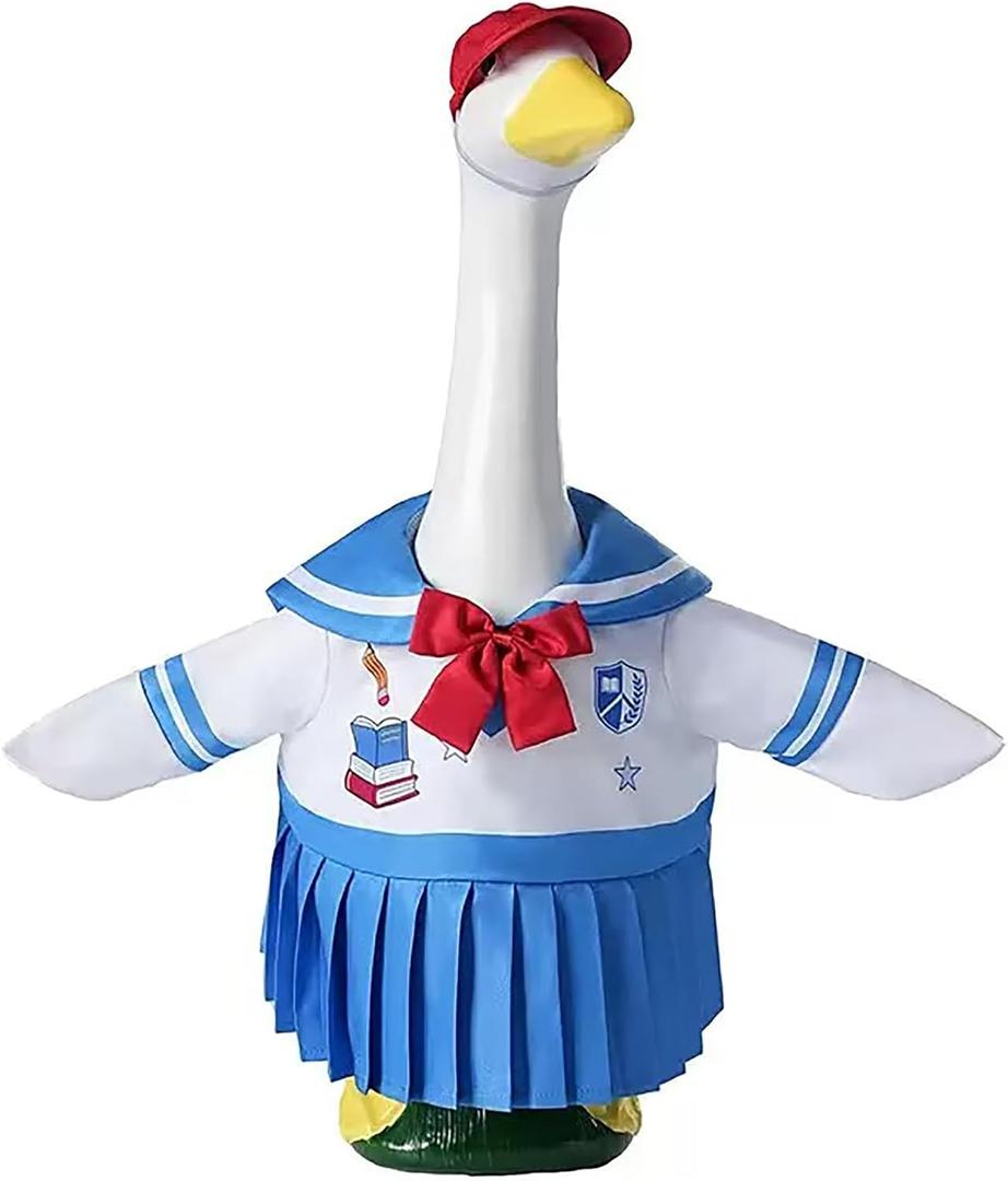 SUVEUS Back to School Porch Goose Outfits, Goose Outfits with Hairband for 23'' Statue, Goose School Cloths for Porch Garden Patio Lawn Statue Decor