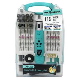 Ralphs Her Hardware Ladies Cordless Rotary Tool Kit Hobby Set 