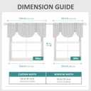 Home Queen White Semi Sheer Tie Up Curtain Valances, Linen Textured, Rod Pocket Balloon Window Topper for Living Room, 54 X 20 Inch, 4 Pieces