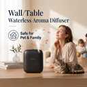 150ml Waterless Essential Oil Cold Air Diffuser for Large Room, Scent Machine Covers 1000 Sq.Ft, Wall Mount Plug in D Batteries Operated for Home, Hotel, Office Work with Most essentail Oils