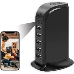 Mini Hidden Camera Charger Wireless Nanny Cam 1080P HD WiFi Video-Only Recorder with Motion Detection Alert Remote Viewing Indoror Security Camera for Home and Pet Indoor