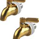 Stainless Steel Spigot Gold Replacement Faucet for Beverage Dispenser Sun Tea Jar Durable Food Grade Tap 2 Pack