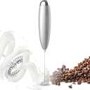 Frother, Coffee Frother Handheld, Hand Mixer, Upgraded Motor Electric Whisk Durable Low Noise Mini Drink Mixer Portable Foam Maker For Cold Milk Bulletproof Coffee Latte, Sliver,  Sponge And Soap Set, Table Mat