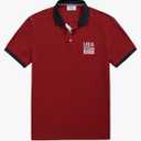 Arvilhill Men's American Flag Polo Shirts Patriotic Golf Polos 1776 Cotton Pique Tee Tops ,Red, XL