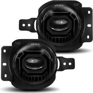 4 Inch Led Fog Lights Round with White Light Fog Lamps Fit for 2018-2025 Jeep Wrangler JL JLU Gladiator, DOT Approved Front Bumper Offroad Fog Lamps Accessories Replacement, Plug And Play