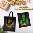 Black Gift Bags With Handles, 8x5x10 Inch Sturdy Kraft Paper Gift Bags, Bulk for Wedding, Party, Birthday, Business and Shopping (Black-M-24-pcs)