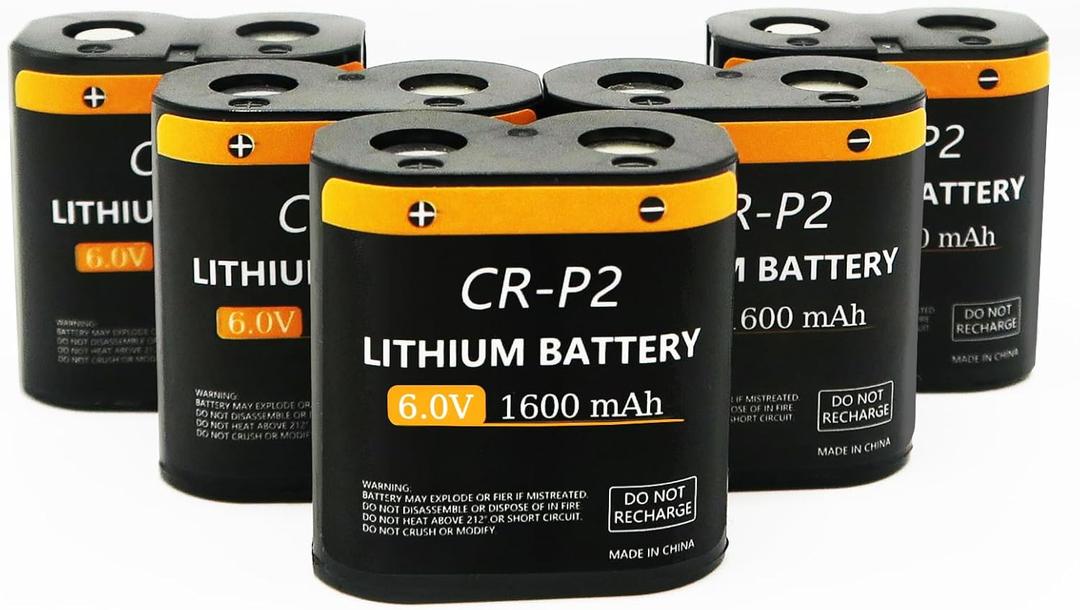 6V CR-P2 Battery,2025 New Upgrades Lithium Photo Battery Replaces 223A,2CR-P2,EL223AP and DL223A 1600mAh Batteries(5-Pack)