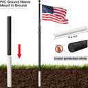 25FT Telescoping Flag Pole Kit, 14 Gauge Heavy Duty In Ground Telescopic Flag Poles with 3x5 American Flag, Outdoor Old Glory Flagpole Kits for Outside, Yard, Residential or Commercial