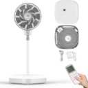 12.8" Standing Fan,15db Quiet Fan for Bedroom, Collapsible Fan with Remote Controller, Negative Ion DC Motor Stand Up Fan Pedestal Fan, 36 Speeds 12H Timer 3 Modes Floor Fans for Home Office