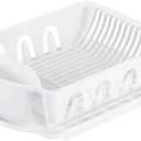Sterilite 06218006 Sink Dish Rack Drainer, White