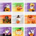 FEBSNOW 450pcs Halloween Candy Bags, 9 Styles Self Adhesive Trick Candy Bag Cellophane Cookie Bags for Halloween Trick or Treat Goodie Ziplock Bags Party Favor (Color Set 8)